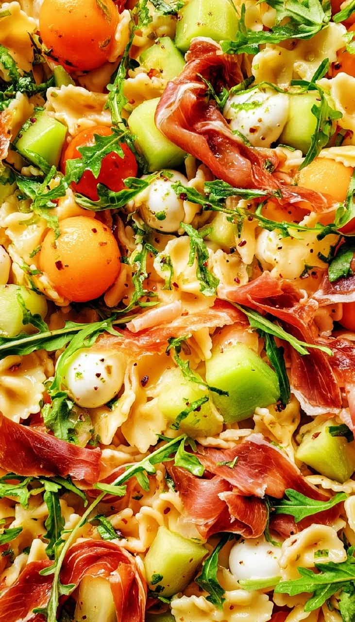 Prosciutto Melon Pasta Salad