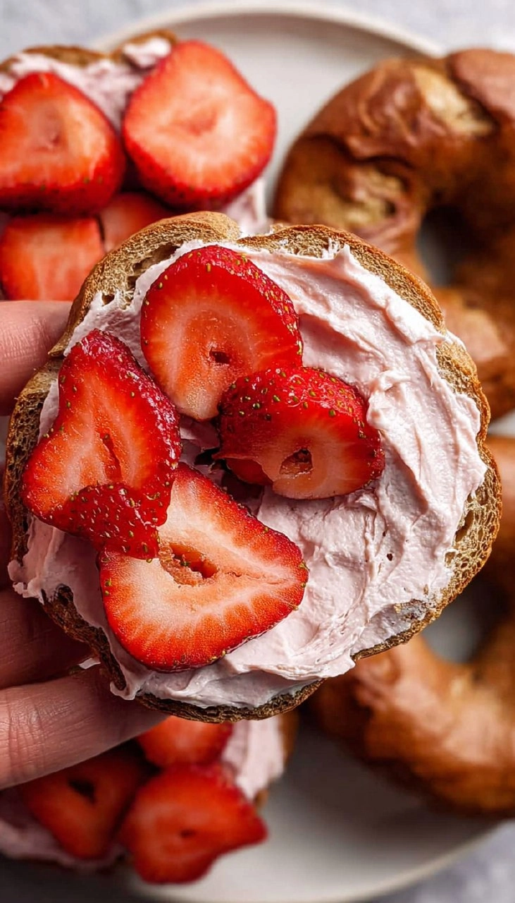 Strawberry Cottage Cheese Bagels 85 Strawberry Cottage Cheese Bagels
