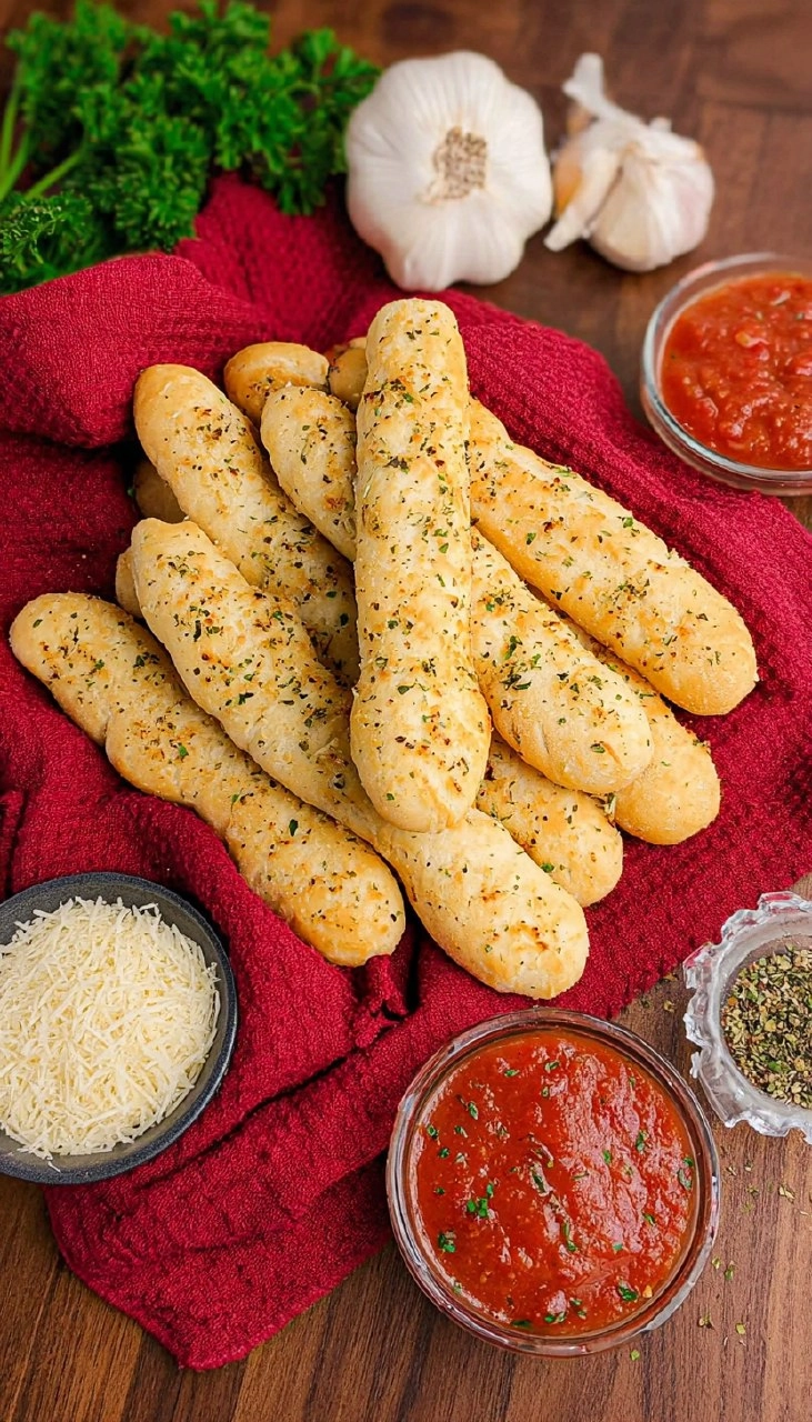2 Ingredient Garlic Parmesan Breadsticks