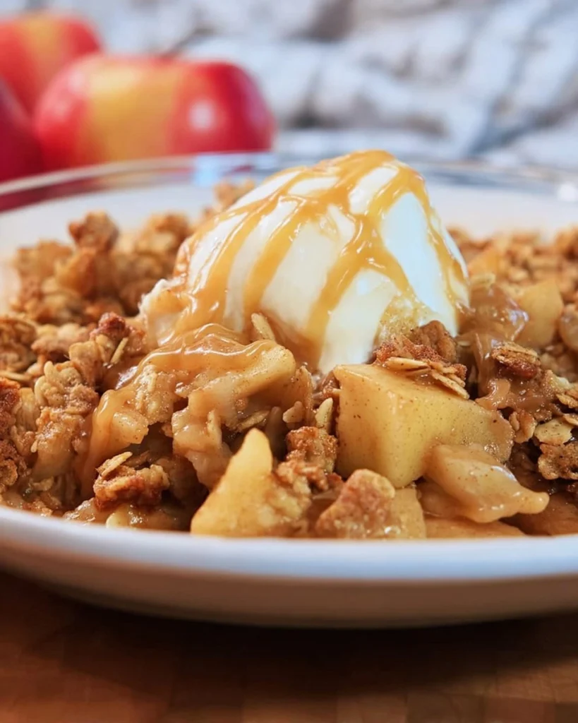 Caramel-Apple-Crisp-with-Crunchy-Oat-Topping-Recipe