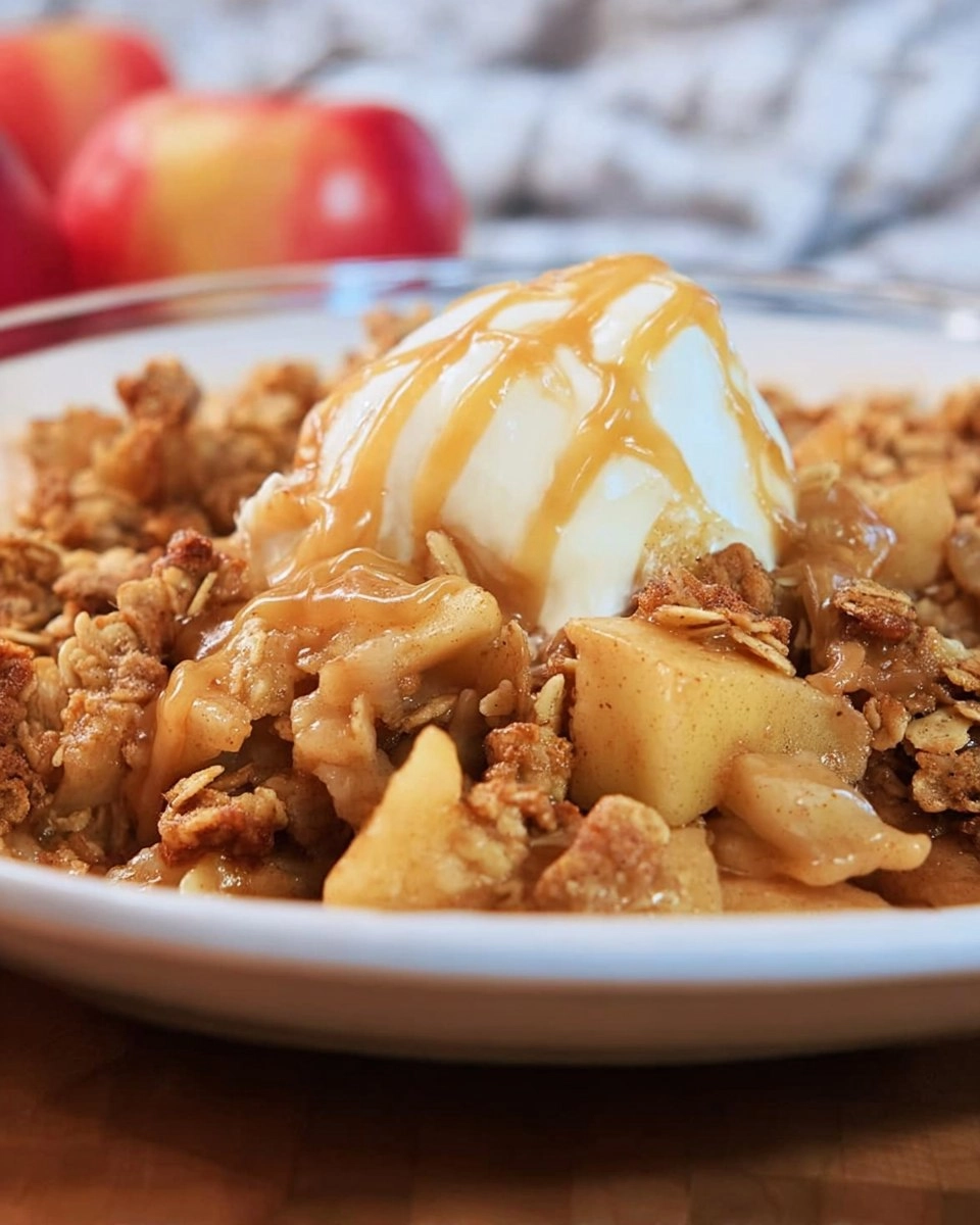 Caramel Apple Crisp with Crunchy Oat Topping
