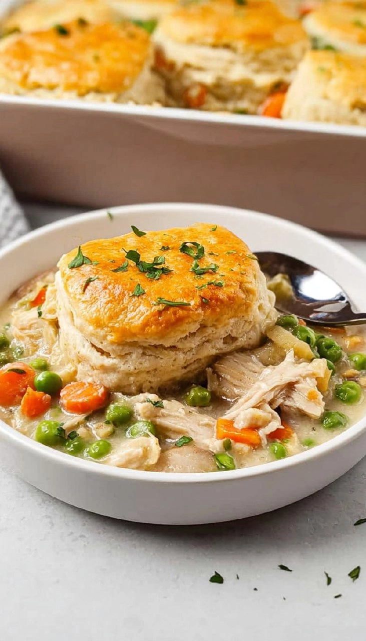 Chicken Pot Pie Casserole With Biscuits
