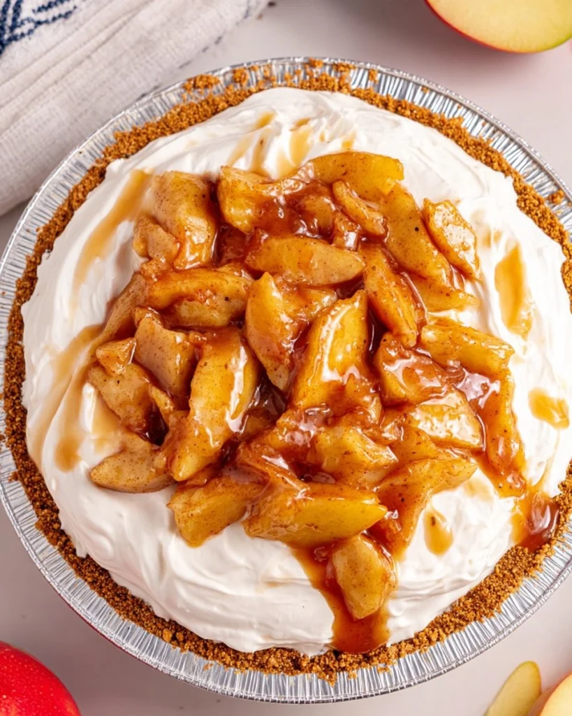 Creamy-No-Bake-Apple-Cheesecake-Pie-Recipe