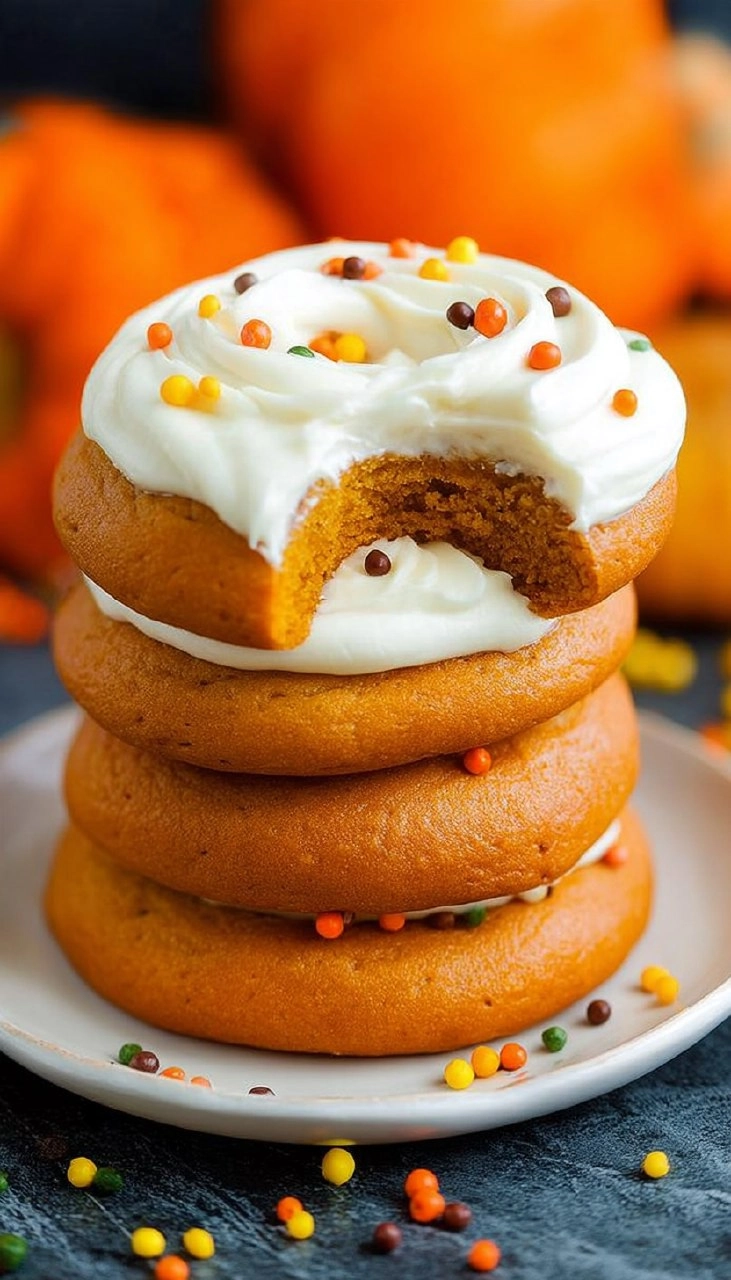 Pumpkin Cookies with Cream Cheese Frosting 120 Pumpkin Cookies with Cream Cheese Frosting