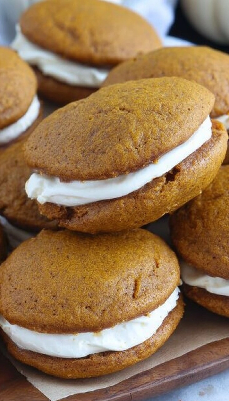 Pumpkin Whoopie Pies with Cream Cheese Filling