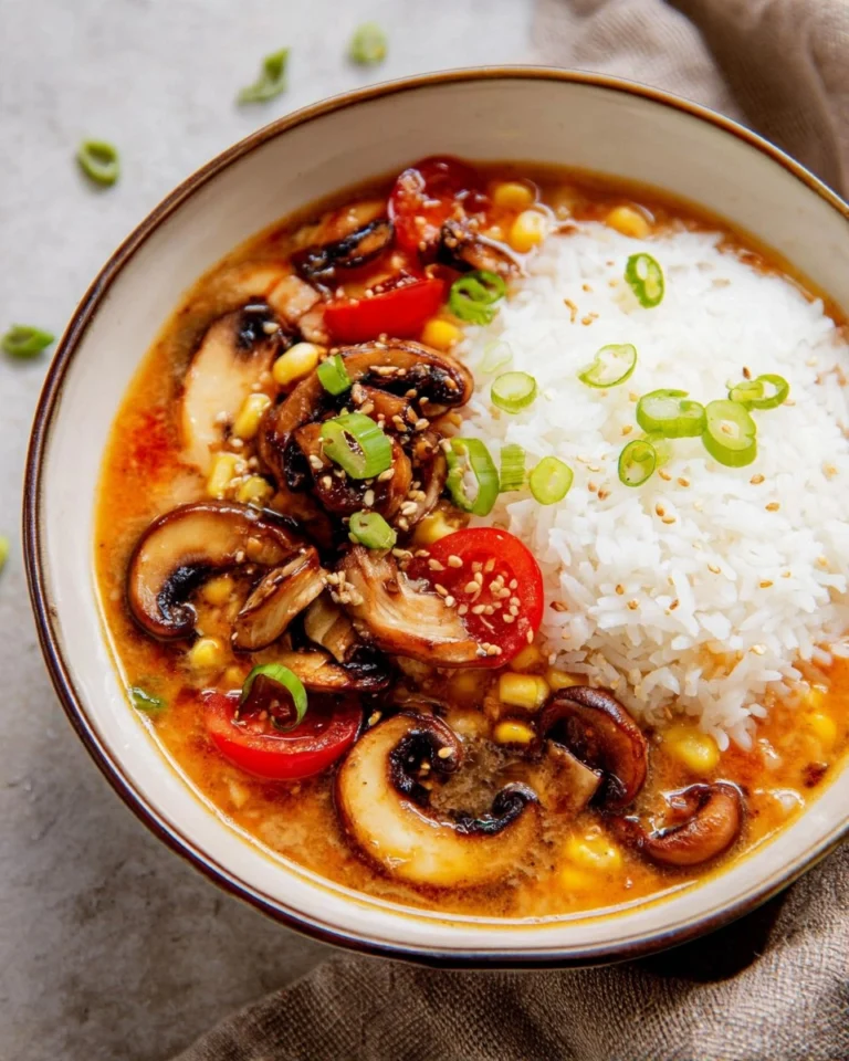 Tomato-Miso-Soup-with-Garlic-Sesame-Mushrooms-Recipe