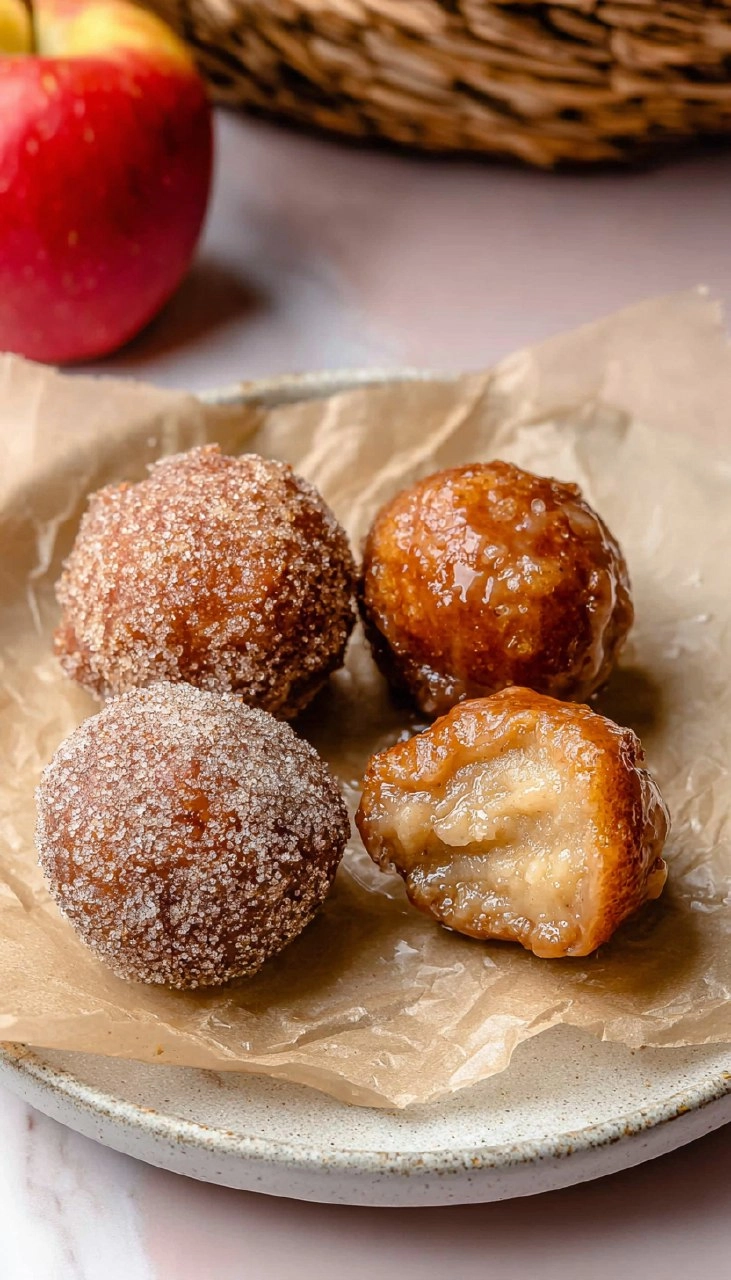 Apple Cider Donut Holes (Two Ways - Glazed or Spiced Sugar)