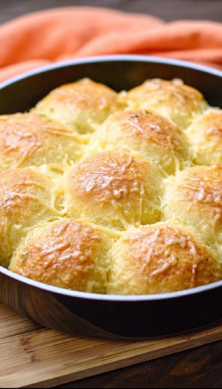 Cheesy Garlic Dinner Rolls
