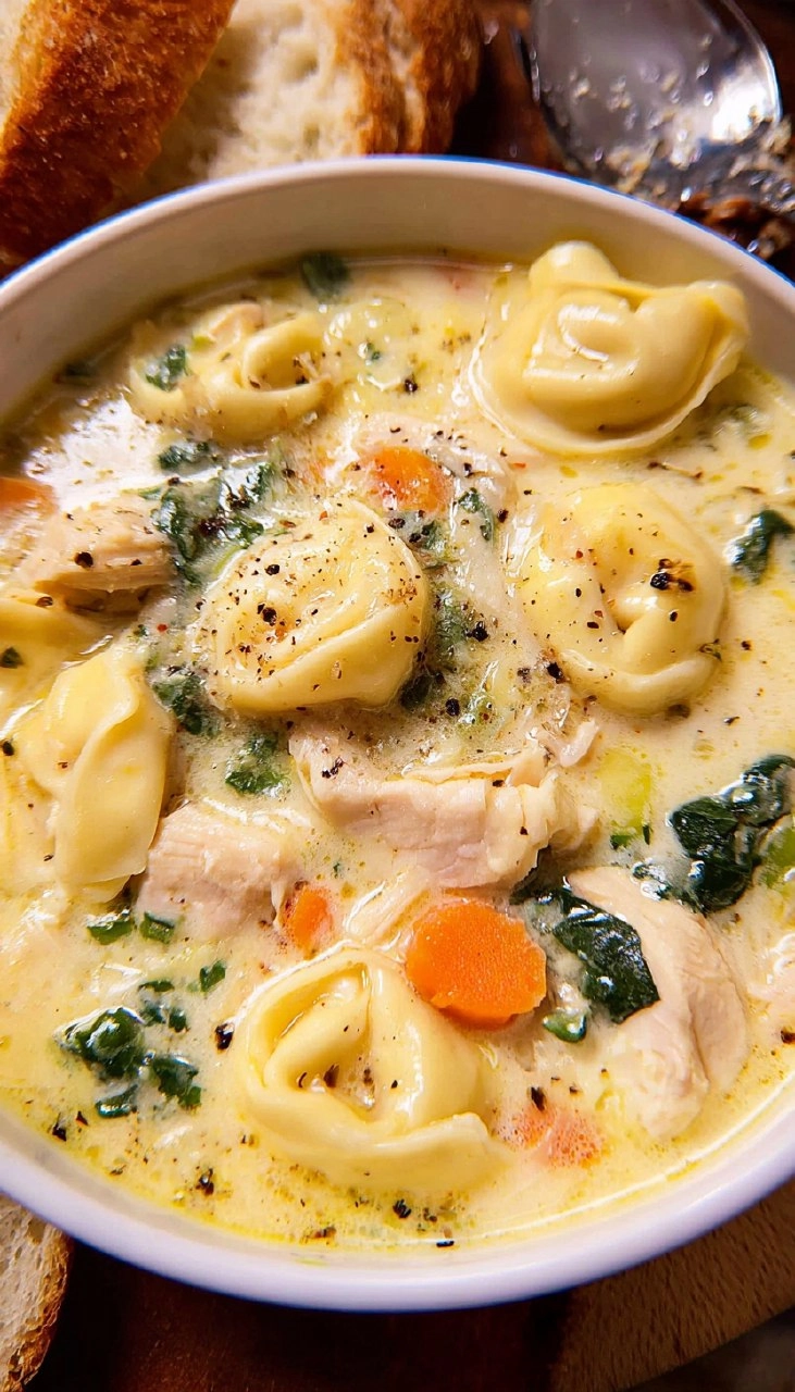 Creamy Chicken Tortellini Soup