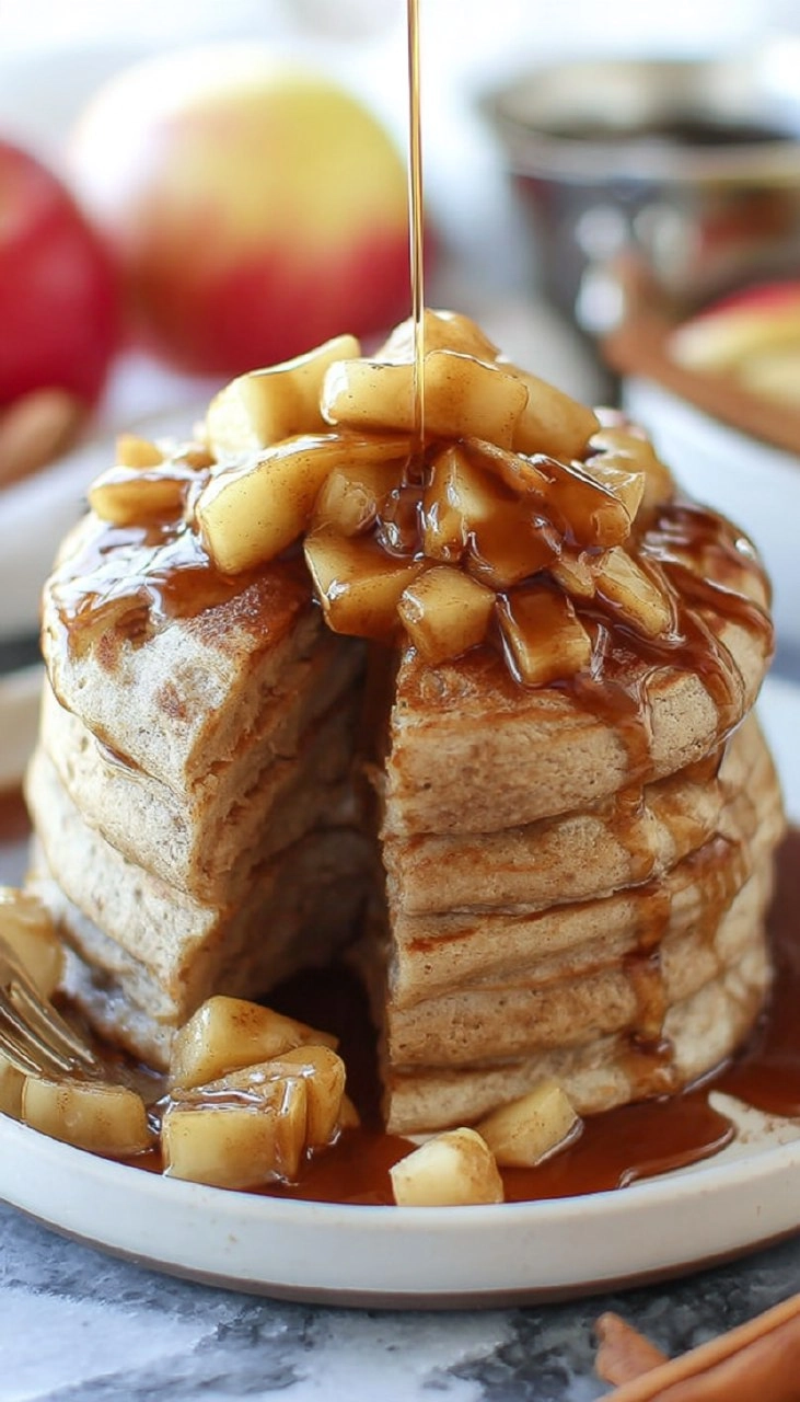 Fluffy Apple Cinnamon Pancakes