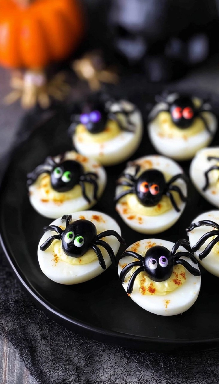 Halloween Spider Deviled Eggs 95 Halloween Spider Deviled Eggs