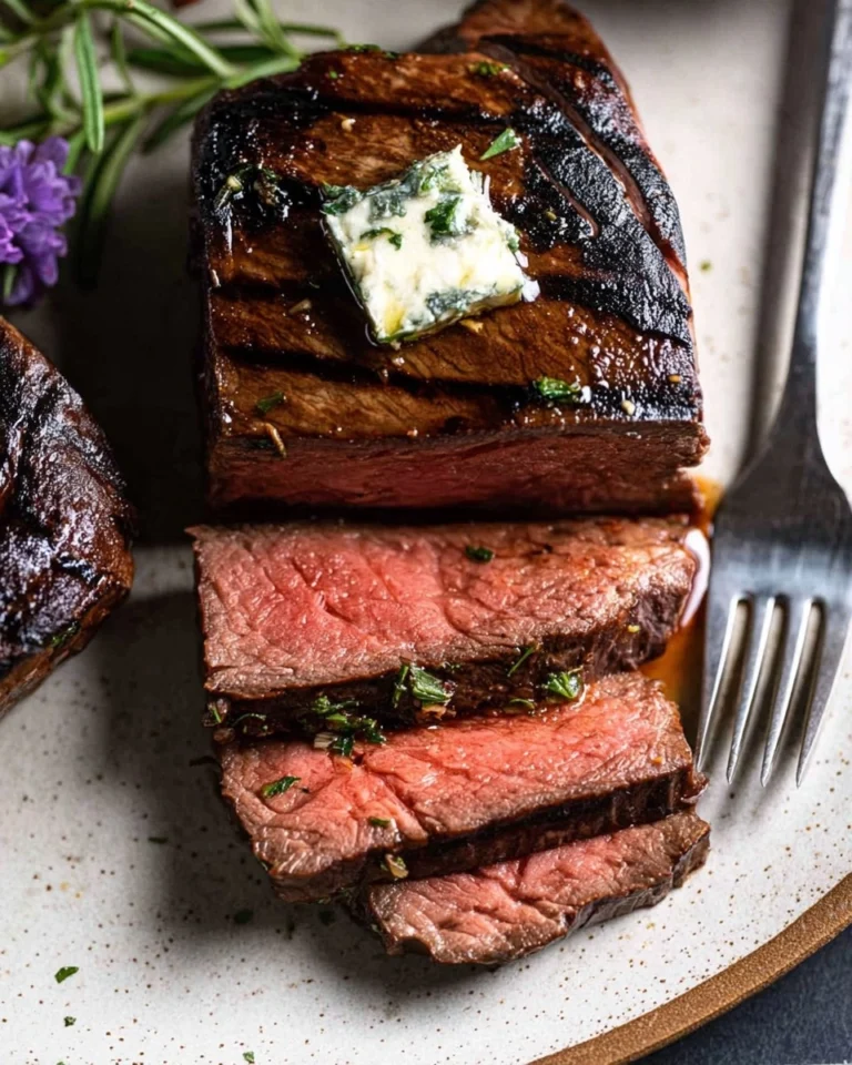 Marinated-Venison-Steak-with-Garlic-Herb-Butter-Recipe