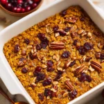 Pumpkin-Baked-Oatmeal-with-Cranberries-Pecans-Recipe