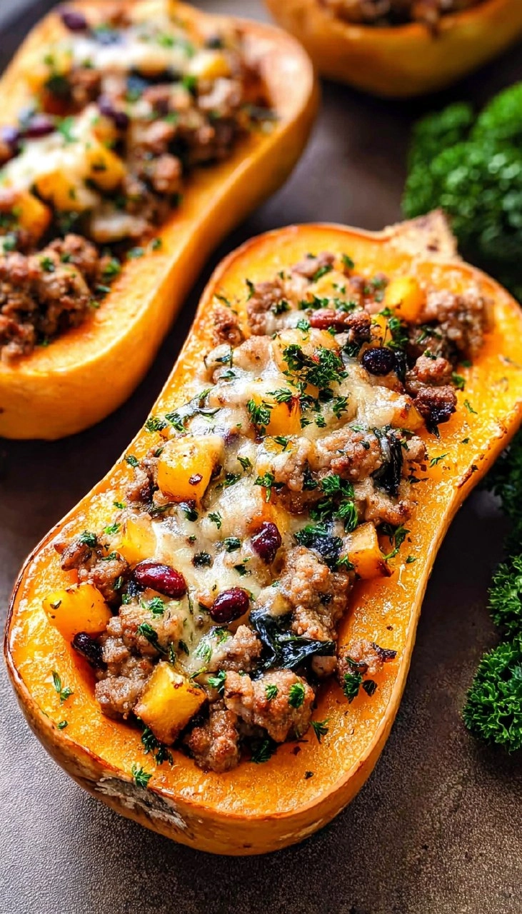 Sausage Stuffed Butternut Squash