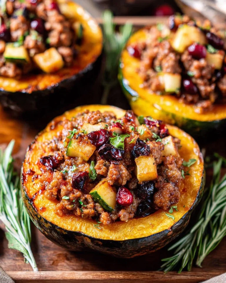 Stuffed-Acorn-Squash-with-Sausage-Apples-and-Cranberries-Recipe
