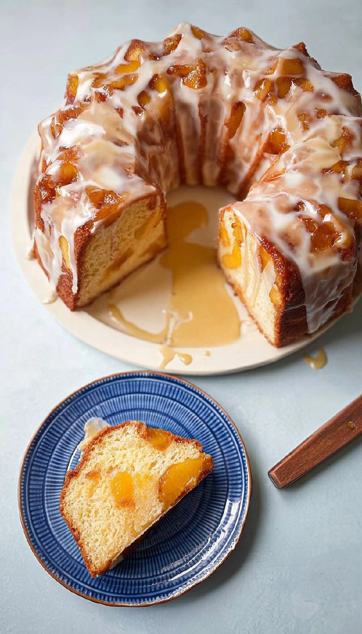 Unbelievably Delicious Peach Cobbler Pound Cake